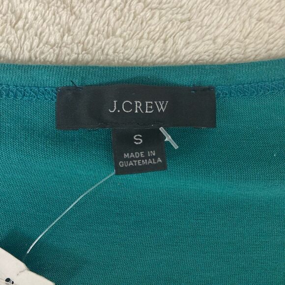 NWT J. Crew Broken-in Jersey Tiered Mini Dress Deep Patina Green Hippie Boho - Picture 7 of 13